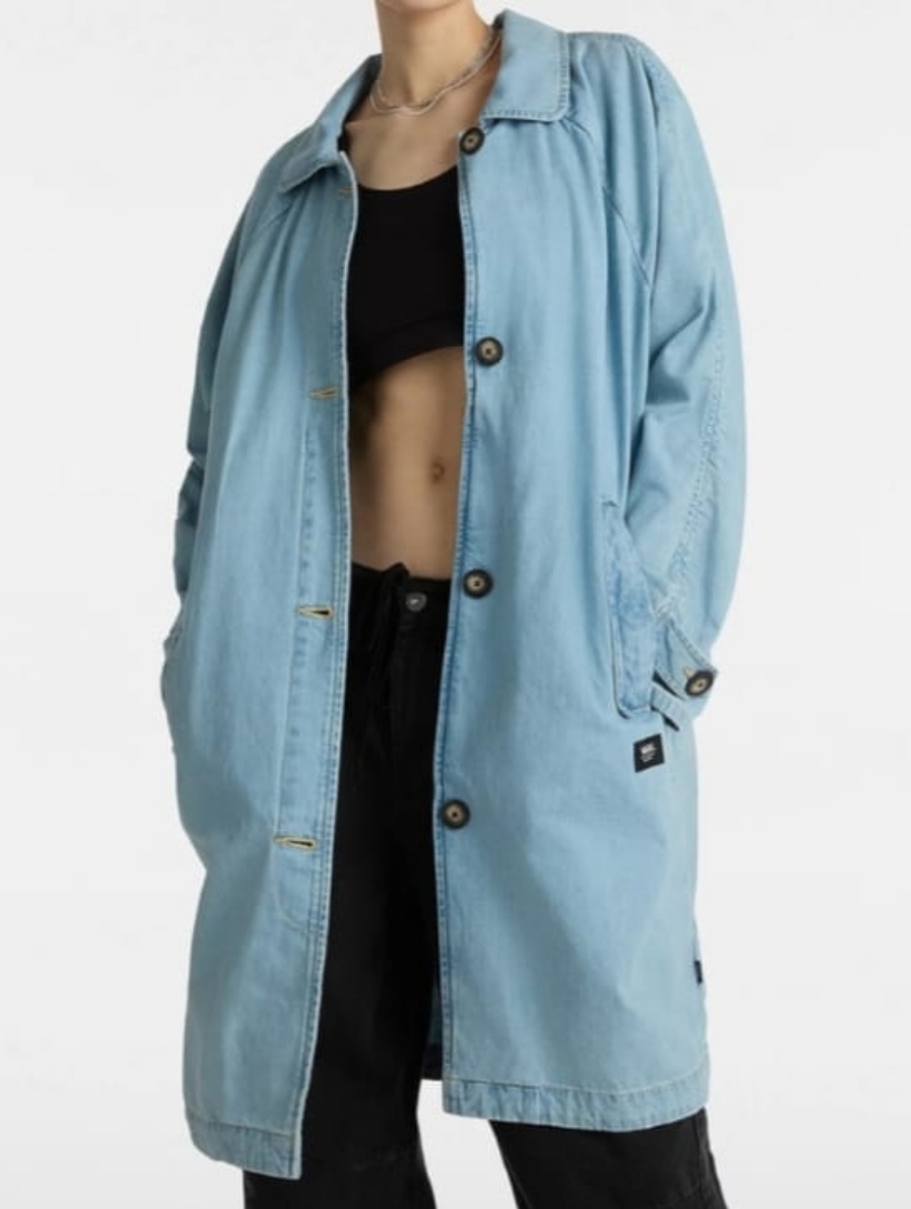 Vans Women's Light Blue Denim Mac Jacket